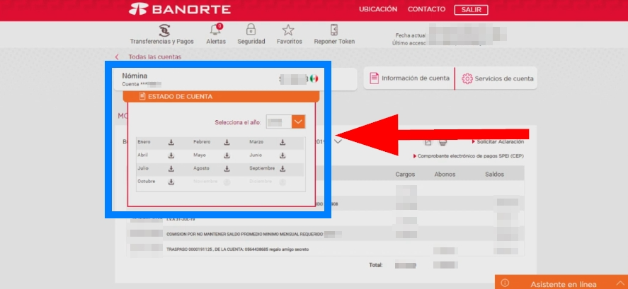 solicitar estado de cuentas en Banorte paso 3